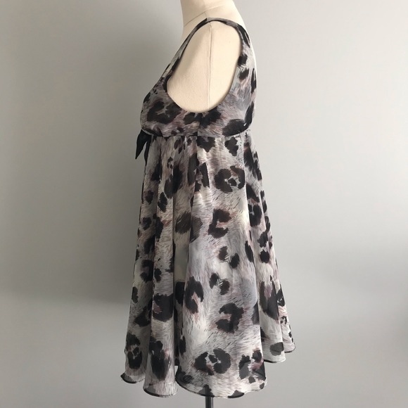 PETER ALEXANDER Sheer Floaty Babydoll Nightie Purple Black Sleeveless V-Neck Bow - Picture 7 of 15